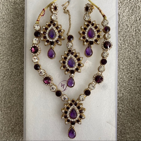 Purple and gold stone set 4 piece - Picture 1 of 1